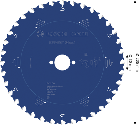 BoschEXPERT 木工圆锯片 235 毫米，用于木材切割。